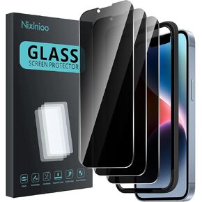 3 Pack Privacy Screen Protector for iPhone 12 mini [5.4 inch] With 3 Pack Camera Lens Protector, Mounting Frame, Black Anti Spy Tempered Glass 9H Hardness, Anti-Scratch, Bubble Free
