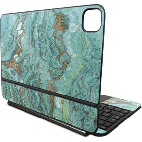 Glossy Glitter Skin Compatible With Apple Magic Keyboard for iPad Pro 11‑inch (M4) 2024 - Turquoise Ripple - Premium 3M Vinyl Protective Decal Cover - Easy To Apply | Crafted in the USA by MightySkins