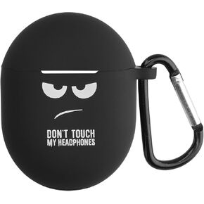kwmobile Silicone Case Compatible with Google Pixel Buds 2 (2020) Case Cover - Don't Touch My Headphones White/Black/Black