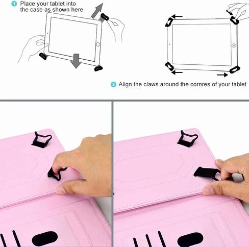 حافظة كمبيوتر لوحي مقاس 10 بوصات، غطاء حامل AMOTIE مع فتحات لبطاقة الائتمان لجهاز iPad 9.7 2018 2017/ iPad Air 5 4 2 1/ Galaxy Tab A 10.1 S6 10.4/ Tab E 9.6/ Fire HD 10/10.1 بوصة Android 12 Google والمزيد 9.5 in Saudi Arabia