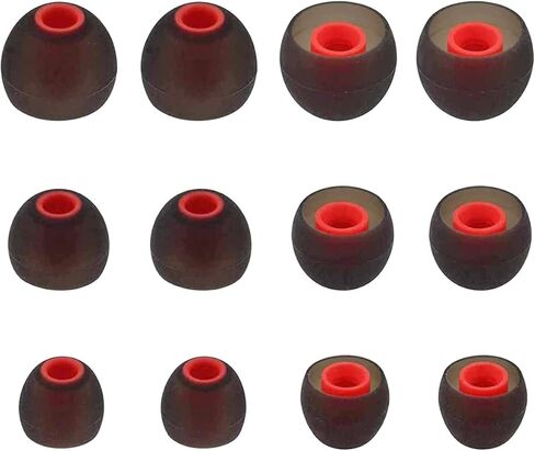 Ear Tips Compatible with JBL 115 TWS 125TWS Earbuds, 6 Pairs S/M/L Sizes Soft Silicone Ear Tips Earbud Covers Eartips Earbuds Replacement Tips, Compatible with JBL 115TWS 125TWS, Black Red sml in Saudi Arabia