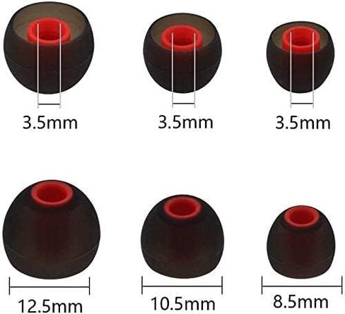 Ear Tips Compatible with JBL 115 TWS 125TWS Earbuds, 6 Pairs S/M/L Sizes Soft Silicone Ear Tips Earbud Covers Eartips Earbuds Replacement Tips, Compatible with JBL 115TWS 125TWS, Black Red sml in Saudi Arabia