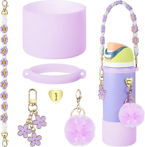 مجموعة أحذية من السيليكون لزجاجة مياه أوالا 32 أونصة، ديكورات لأوالا فريسيب، حزام مقبض زجاجة مياه لإكسسوارات أوالا، للنساء والرجال in Kuwait