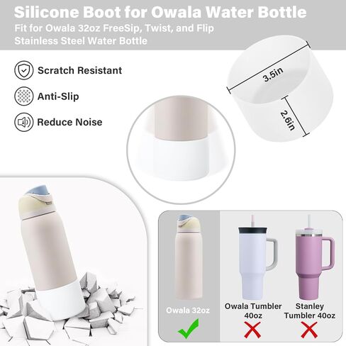 Silicone Boot Set for Owala Water Bottle 32 oz, Decorations for Owala FreeSip, Water Bottle Handle Strap for Owala Accessories, for Women and Men in Kuwait