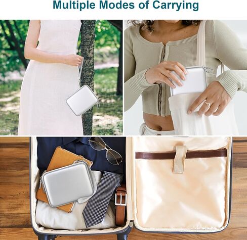 Canboc Carrying Travel Case Compatible with Canon SELPHY QX10 Portable Square Photo Printer, Mesh Pocket fit Photo Paper and Cable, Silver Gray (Case Only) in Kuwait