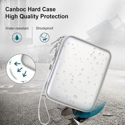 Canboc Carrying Travel Case Compatible with Canon SELPHY QX10 Portable Square Photo Printer, Mesh Pocket fit Photo Paper and Cable, Silver Gray (Case Only) in Kuwait
