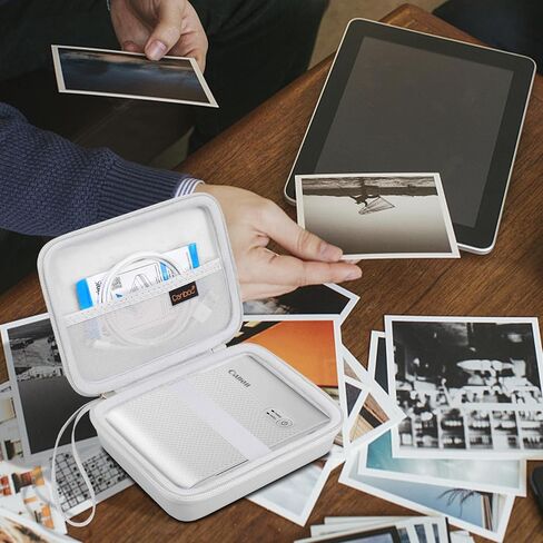 Canboc Carrying Travel Case Compatible with Canon SELPHY QX10 Portable Square Photo Printer, Mesh Pocket fit Photo Paper and Cable, Silver Gray (Case Only) in Kuwait