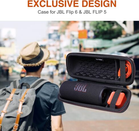 LTGEM EVA Hard Carrying Case Compatible with JBL FLIP 6 FLIP 5 FLIP 4 Waterproof Portable Speaker - Black in Saudi Arabia
