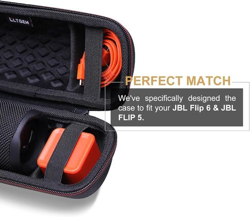 LTGEM EVA Hard Carrying Case Compatible with JBL FLIP 6 FLIP 5 FLIP 4 Waterproof Portable Speaker - Black in Saudi Arabia