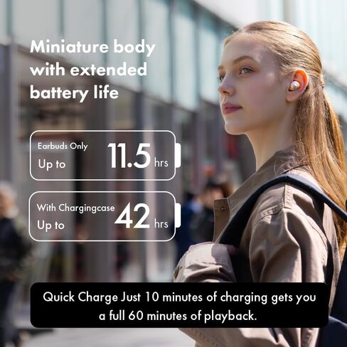 AVIOT TE-Q3 Small Active Noise Cancelling Wireless Earbuds, Bluetooth 5.3, Multipoint Connection, Built-in Mic, Medical Grade Silicone, Up to 42 Hours Playtime, IPX4 Waterproof (Black) in Saudi Arabia