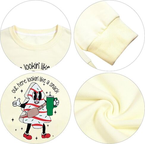 Christmas Sweatshirt Women Out Here Looking Like A Snack Shirt Farm Christmas Tree Pullover Casual Xmas Holiday Top in Kuwait