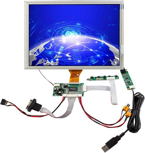 شاشة LCD مقاس 8 بوصات EJ080NA-05A 800X600 TTL مع لوحة لمس مقاومة بأربعة أسلاك ولوحة تحكم VGA 2AV 50 دبابيس in Saudi Arabia
