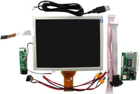 شاشة LCD مقاس 8 بوصات EJ080NA-05A 800X600 TTL مع لوحة لمس مقاومة بأربعة أسلاك ولوحة تحكم VGA 2AV 50 دبابيس in Saudi Arabia