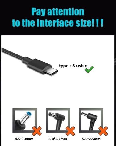 شاحن كمبيوتر محمول USB C 45 وات مناسب لجهاز Lenovo Yoga 910 910-13 910-13IKB 720 720S 720-12IKB 720-13IKB 720S-13IKB 720S-13ARR 500w 300w 100w Yoga 14W 14e 11e Gen 1 2 3 4 النوع محول الطاقة C in Kuwait