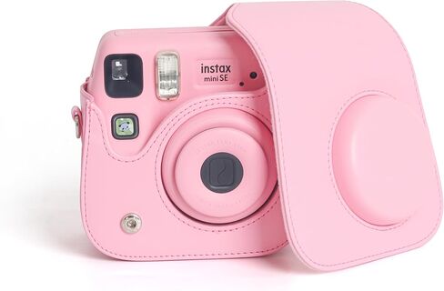غطاء حماية لكاميرا Fujifilm Instax Mini 7+ / SE الفورية - غطاء حقيبة حماية من البولي يوريثان مع حزام كاميرا قابل للإزالة (وردي) in Kuwait