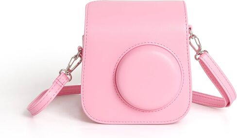 غطاء حماية لكاميرا Fujifilm Instax Mini 7+ / SE الفورية - غطاء حقيبة حماية من البولي يوريثان مع حزام كاميرا قابل للإزالة (وردي) in Kuwait