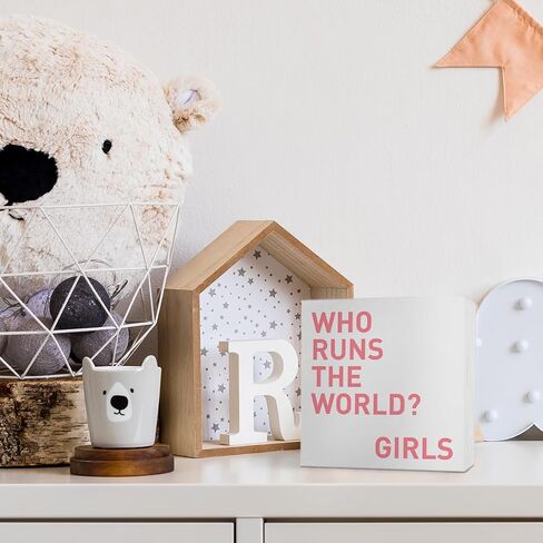 Nursery Table Decor for Girls, Nursery Newborn Baby Girls Bedroom Desk Decor Nursery Decoration for Toddler Kids Room Playroom, You Belong Among The Wildflowers, Wooden Box Sign in Saudi Arabia