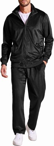 COOFANDY Mens Velour Tracksuit Jacket Sweatsuits for Men Set 2 Piece Sports Track Suits for Men Set in Saudi Arabia