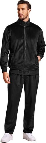 COOFANDY Mens Velour Tracksuit Jacket Sweatsuits for Men Set 2 Piece Sports Track Suits for Men Set in Saudi Arabia
