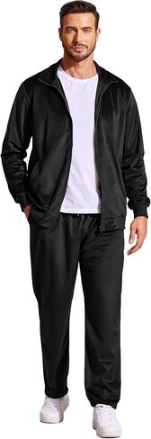 COOFANDY Mens Velour Tracksuit Jacket Sweatsuits for Men Set 2 Piece Sports Track Suits for Men Set in Saudi Arabia