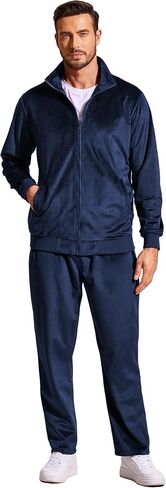 COOFANDY Mens Velour Tracksuit Jacket Sweatsuits for Men Set 2 Piece Sports Track Suits for Men Set in Saudi Arabia