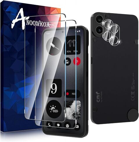 [2 Pack for Nothing CMF Phone 1 Screen Protector + [2 Pack] Camera Lens Tempered Glass Protector.9H hardness. Support Fingerprint Unlock, Bubble-Free.Easy Installation in Saudi Arabia