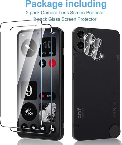 [2 Pack for Nothing CMF Phone 1 Screen Protector + [2 Pack] Camera Lens Tempered Glass Protector.9H hardness. Support Fingerprint Unlock, Bubble-Free.Easy Installation in Saudi Arabia