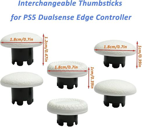 6 في 1 عصا تحكم قابلة للتبديل لوحدة تحكم PS5 Edge Dualsense، مجموعات عصا التحكم التناظرية لعصي التحكم، قطع غيار عصا التحكم لوحدة تحكم PS5 Edge Dualsense (أسود) in Saudi Arabia