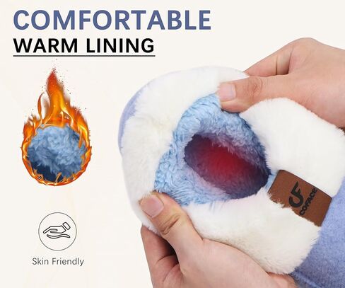 COFACE Womens Warm House Slippers Fuzzy Moccasin Winter Shoes Ladies Platform Thick Cushion Yoga Foam Lightweight Indoor Outdoor Hard Rubber Sole with Arch Support in Kuwait