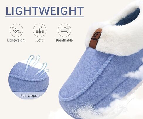 COFACE Womens Warm House Slippers Fuzzy Moccasin Winter Shoes Ladies Platform Thick Cushion Yoga Foam Lightweight Indoor Outdoor Hard Rubber Sole with Arch Support in Kuwait