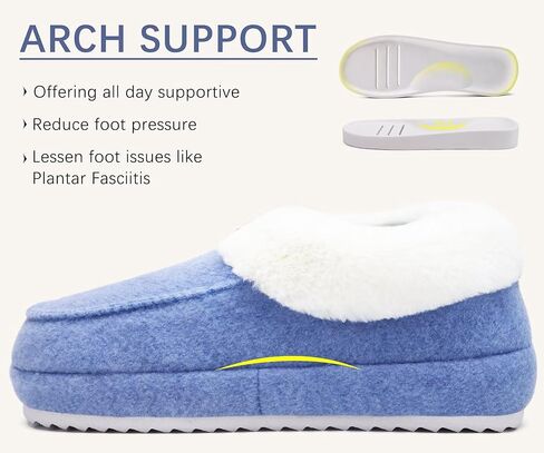 COFACE Womens Warm House Slippers Fuzzy Moccasin Winter Shoes Ladies Platform Thick Cushion Yoga Foam Lightweight Indoor Outdoor Hard Rubber Sole with Arch Support in Kuwait
