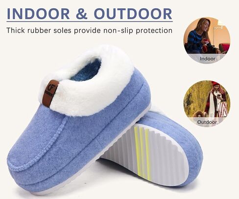 COFACE Womens Warm House Slippers Fuzzy Moccasin Winter Shoes Ladies Platform Thick Cushion Yoga Foam Lightweight Indoor Outdoor Hard Rubber Sole with Arch Support in Kuwait