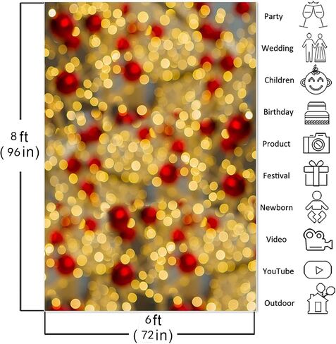 Avezano Christmas Glitter Bokeh Backdrop for Photography Winter Glow Shiny Colorful Halos Party Background Happy New Year Party Decorations Kids Birthday Baby Shower Photoshoot Backdrops (5x7ft) in Saudi Arabia