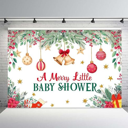 MEHOFOND 7x5ft عيد الميلاد خلفية استحمام الطفل لصبي فتاة مرح طفل صغير دش راية الديكور الأحمر عيد الميلاد الشتاء العجائب التصوير خلفية كعكة الجدول لوازم الصورة كشك استوديو الدعائم in Saudi Arabia