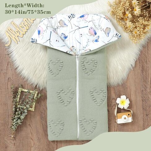 Baby Winter Thick Swaddle Blankets Newborn Heart Dots Receiving Blanket Infant Soft Knit Warm Stroller Wraps for Baby Boys Girls (Pink) in Kuwait