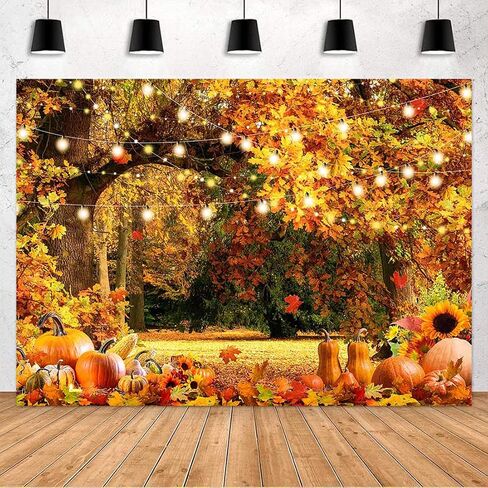 Avezano Fall Backdrop for Photography Forest Maple Leaves Scenery Thanksgiving Day Photo Background Kids Children Portrait Photo Booth Props (7x5ft) in Saudi Arabia