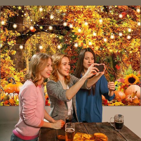Avezano Fall Backdrop for Photography Forest Maple Leaves Scenery Thanksgiving Day Photo Background Kids Children Portrait Photo Booth Props (7x5ft) in Saudi Arabia