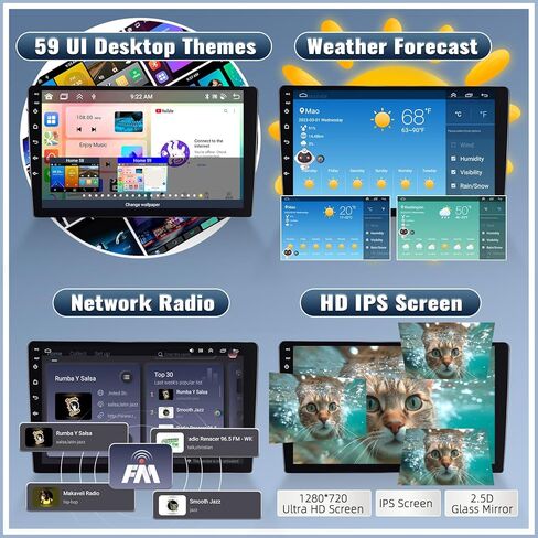 UNITOPSCI 4G+64G 8 Core for Ford Edge 2016-2020 راديو Android 13 سيارة ستيريو لاسلكي CarPlay Android Auto GPS 9 بوصة شاشة لمس بلوتوث 5.0 وصلة مرآة 32 نطاق EQ DSP WiFi FM/RDS SWC+ميكروفون كاميرا احتياطية in Kuwait