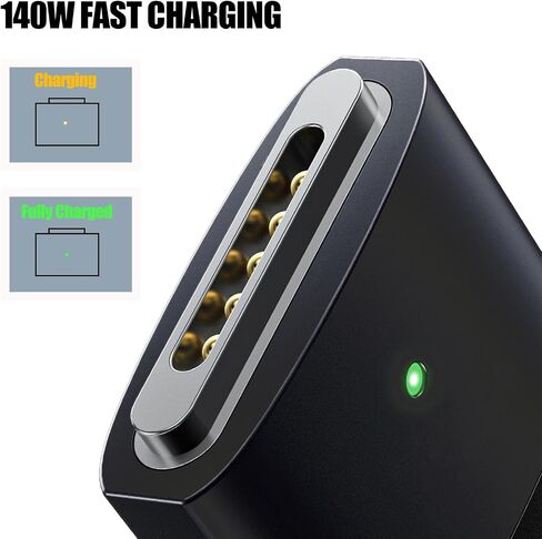 كابل USB-C إلى مغناطيسي 140 واط 3 لكابل شحن MacBook Pro 2021 M1 Pro & Max Chip 14" 16"، MacBook Air 2022 M2، MacBook Pro 2023 M2 Pro & Max Chip 14"-16"، كابل Safe 3 لجهاز MacBook - 6.6 قدم in Saudi Arabia