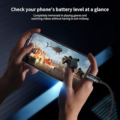 mcdodo New Power Display USB C إلى Lightning Cable، PD 36W عرض متزامن لسلك شحن سريع لطاقة الهاتف المحمول لهاتف iPhone 14 13 12 Pro Max 11 X XS XR 8 Plus، AirPods Pro، iPad 9 8 7 6 5 (أسود) in Saudi Arabia