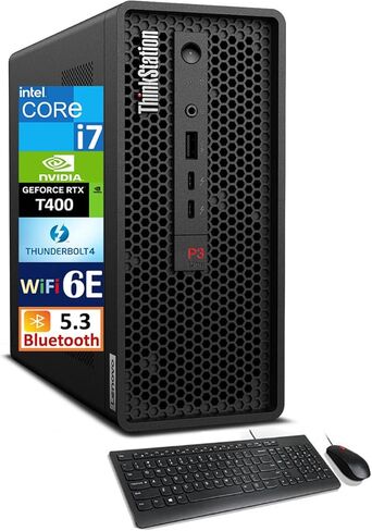 كمبيوتر مكتبي صغير الحجم Lenovo ThinkStation P3 Ultra Small Form Factor Workstation (Intel i7-13700، T400 4GB، 16GB DDR5، 2x1TB SSD R0 (2TB)، 2 Thunderbolt 4، WiFi 6E، Win 11 Pro) مع حقيبة ظهر مميزة in Saudi Arabia