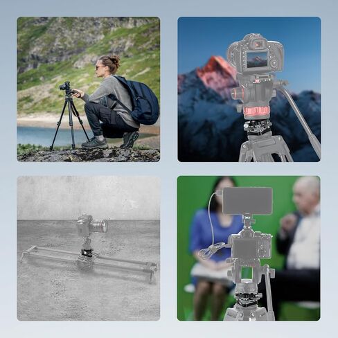 NEEWER Tripod Head Leveling Base Camera Leveler, 3 Axis Wheel Metal Head with Bubble Levels, 3/8" Screw & Thread, +/-9° Precise Angle Adjustment for Macro Panoramic Photography, Max Load 33lb, LP65 in Saudi Arabia
