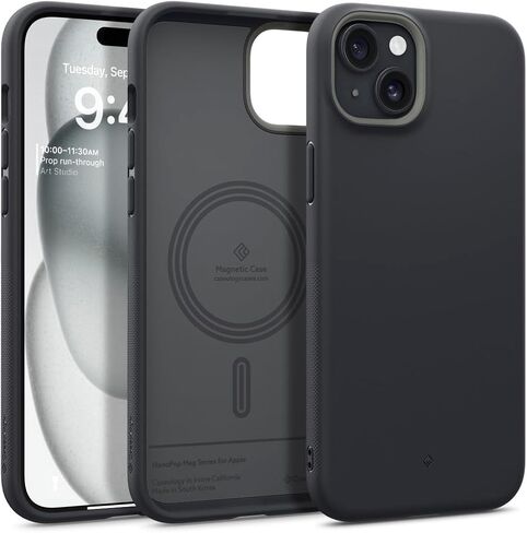Caseology Nano Pop Mag for iPhone 15 Case [Dual Layer Silicone Case Compatible with Magsafe] Military Grade Drop Tested (2023) - Black Sesame in Saudi Arabia