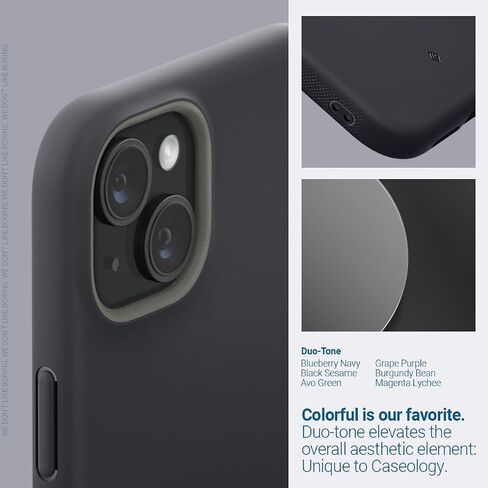 Caseology Nano Pop Mag for iPhone 15 Case [Dual Layer Silicone Case Compatible with Magsafe] Military Grade Drop Tested (2023) - Black Sesame in Saudi Arabia