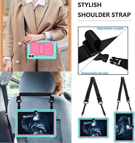 for Vortex T10M PRO/Vortex ZTAB10 10.1 inch Tablet Case Hybrid Shockproof Kids Friendly with Stand Cover for Vortex T10M PRO/Vortex ZTAB 10 10.1 inch Tablet (Black/Black) in Saudi Arabia