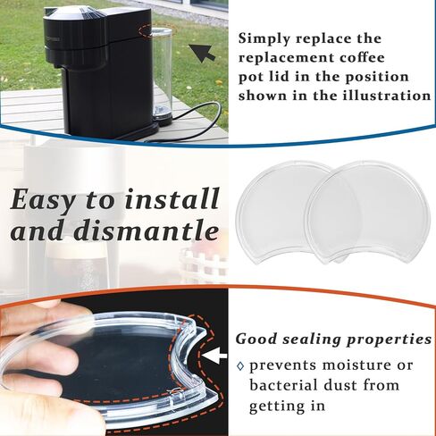 2 PCS Nespresso Replacement Water Tank Lid Cover - Compatible with Vertuo Next Krups XN9105 XN910B XN910C XN910N XN911B - Nespresso Replacement Parts for Coffee Machines in Kuwait