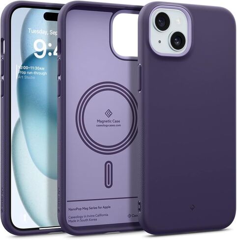 Caseology Nano Pop Mag for iPhone 15 Case [Dual Layer Silicone Case Compatible with Magsafe] Military Grade Drop Tested (2023) - Black Sesame in Saudi Arabia