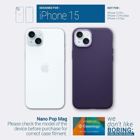 Caseology Nano Pop Mag for iPhone 15 Case [Dual Layer Silicone Case Compatible with Magsafe] Military Grade Drop Tested (2023) - Black Sesame in Saudi Arabia