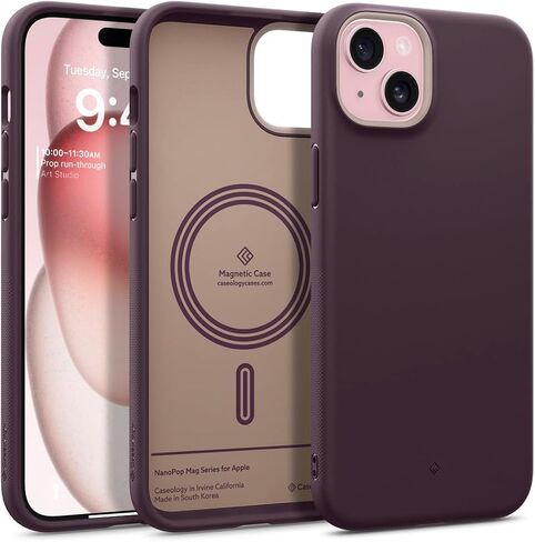 Caseology Nano Pop Mag for iPhone 15 Case [Dual Layer Silicone Case Compatible with Magsafe] Military Grade Drop Tested (2023) - Black Sesame in Saudi Arabia