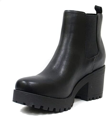 Soda Top Shoes Jaber Ankle Boot W Lug Sole Elastic Gore and Chunky Heel in Saudi Arabia